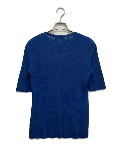 Yves Saint Laurent（イヴサンローラン）Yves Saint Laurent (イヴサンローラン) 半袖カーディガン ブルー サイズ:Mの古着・服飾アイテム
