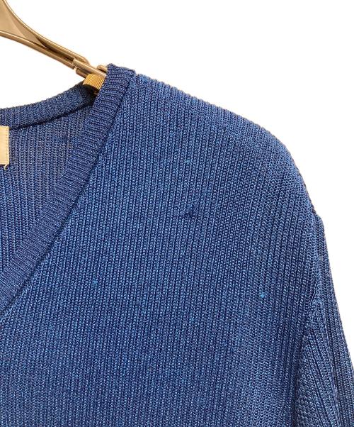 Yves Saint Laurent（イヴサンローラン）Yves Saint Laurent (イヴサンローラン) 半袖カーディガン ブルー サイズ:Mの古着・服飾アイテム
