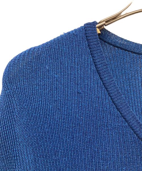 Yves Saint Laurent（イヴサンローラン）Yves Saint Laurent (イヴサンローラン) 半袖カーディガン ブルー サイズ:Mの古着・服飾アイテム