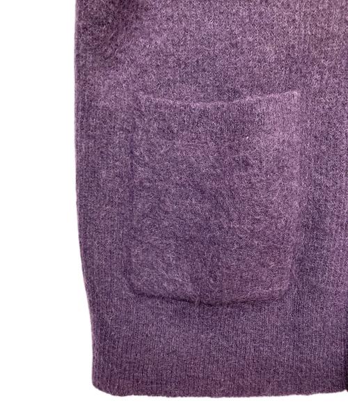 green label relaxing（グリーンレーベルリラクシング）green label relaxing (グリーンレーベルリラクシング) モヘヤ アゼ カーディガン パープル サイズ:Lの古着・服飾アイテム