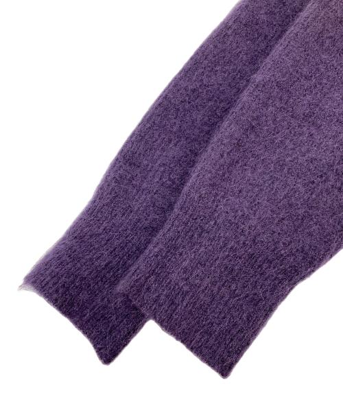 green label relaxing（グリーンレーベルリラクシング）green label relaxing (グリーンレーベルリラクシング) モヘヤ アゼ カーディガン パープル サイズ:Lの古着・服飾アイテム