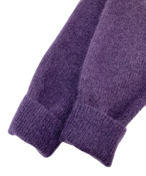 green label relaxing（グリーンレーベルリラクシング）green label relaxing (グリーンレーベルリラクシング) モヘヤ アゼ カーディガン パープル サイズ:Lの古着・服飾アイテム