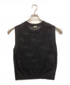 IENAイエナ）の古着「アイレットニットベスト」｜ブラック
