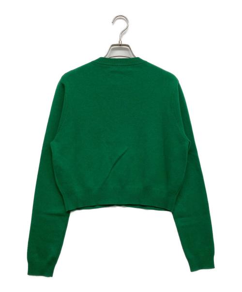 CABAN（キャバン）CABaN (キャバン) コットンカシミヤ クルーネックカーディガン グリーン サイズ:XSの古着・服飾アイテム