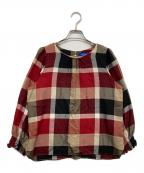 BLUE LABEL CRESTBRIDGEブルーレーベルクレストブリッジ）の古着「チェックブラウス」｜レッド