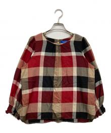 BLUE LABEL CRESTBRIDGE（ブルーレーベルクレストブリッジ）の古着「チェックブラウス」｜レッド