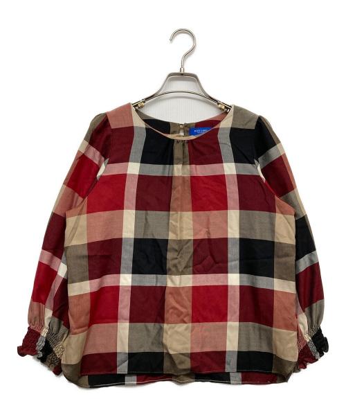 BLUE LABEL CRESTBRIDGE（ブルーレーベルクレストブリッジ）BLUE LABEL CRESTBRIDGE (ブルーレーベルクレストブリッジ) チェックブラウス レッド サイズ:38の古着・服飾アイテム