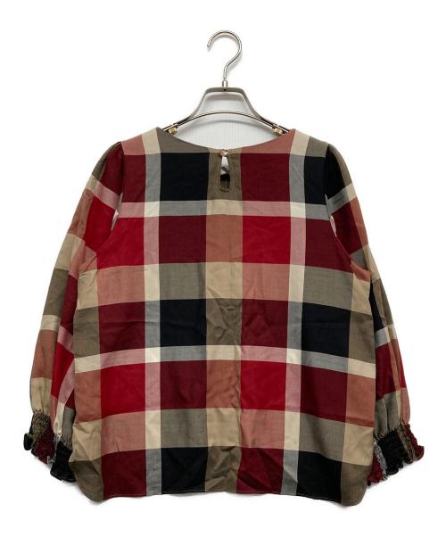 BLUE LABEL CRESTBRIDGE（ブルーレーベルクレストブリッジ）BLUE LABEL CRESTBRIDGE (ブルーレーベルクレストブリッジ) チェックブラウス レッド サイズ:38の古着・服飾アイテム