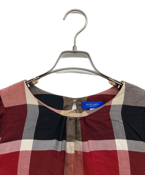 BLUE LABEL CRESTBRIDGE（ブルーレーベルクレストブリッジ）BLUE LABEL CRESTBRIDGE (ブルーレーベルクレストブリッジ) チェックブラウス レッド サイズ:38の古着・服飾アイテム