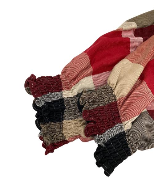 BLUE LABEL CRESTBRIDGE（ブルーレーベルクレストブリッジ）BLUE LABEL CRESTBRIDGE (ブルーレーベルクレストブリッジ) チェックブラウス レッド サイズ:38の古着・服飾アイテム