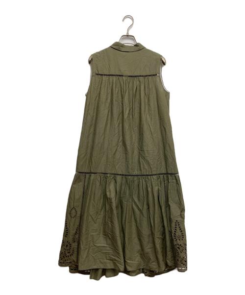 Leilian（レリアン）LEILIAN (レリアン) ノースリーブワンピース カーキ サイズ:11の古着・服飾アイテム