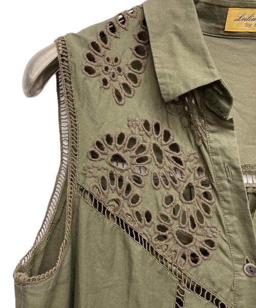 Leilian（レリアン）LEILIAN (レリアン) ノースリーブワンピース カーキ サイズ:11の古着・服飾アイテム