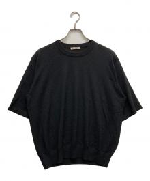 AURALEE（オーラリー）の古着「HARD TWIST CASHMERE KNIT TEE」｜ブラック