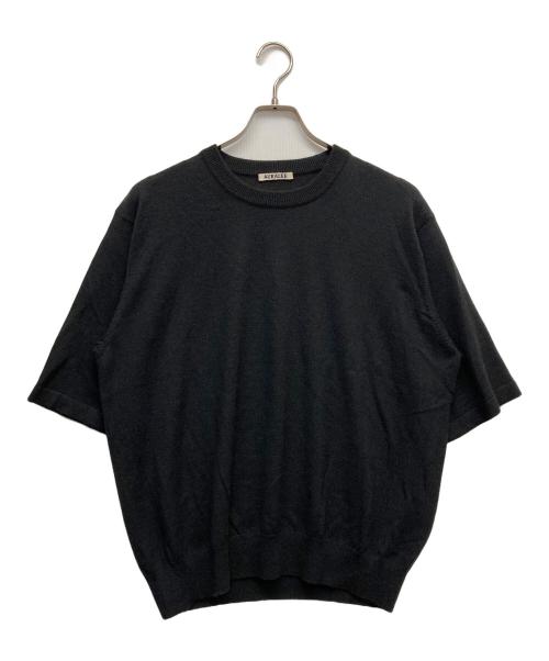 AURALEE（オーラリー）AURALEE (オーラリー) HARD TWIST CASHMERE KNIT TEE ブラック サイズ:5の古着・服飾アイテム