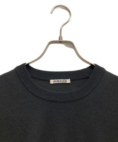AURALEE（オーラリー）AURALEE (オーラリー) HARD TWIST CASHMERE KNIT TEE ブラック サイズ:5の古着・服飾アイテム