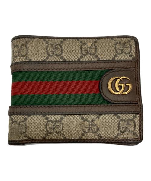 GUCCI（グッチ）GUCCI (グッチ) 2つ折り財布 ブラウンの古着・服飾アイテム
