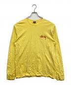 stussyステューシー）の古着「How We're Livin' Pigment Dyed LS Tee」｜イエロー