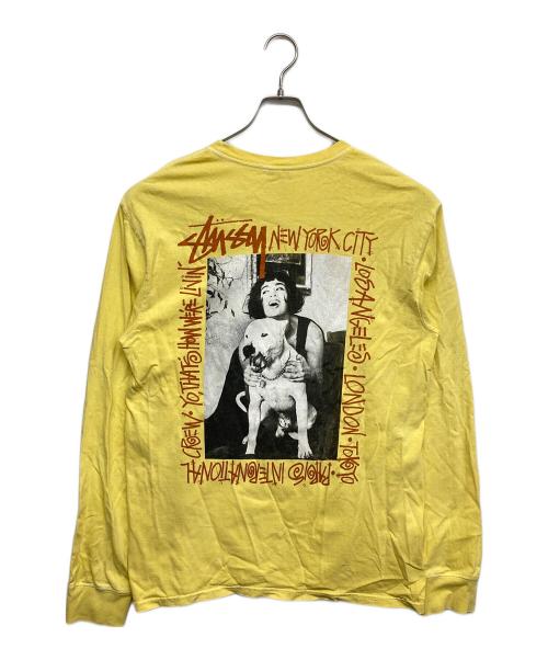 stussy（ステューシー）stussy (ステューシー) How We're Livin' Pigment Dyed LS Tee イエロー サイズ:Mの古着・服飾アイテム