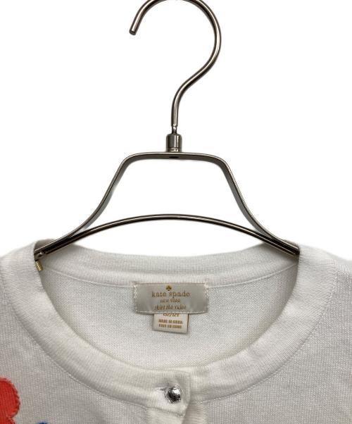Kate Spade（ケイトスペード）Kate Spade (ケイトスペード) クルーネックカーディガン ホワイト サイズ:不明の古着・服飾アイテム