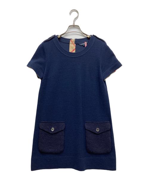 BURBERRY LONDON（バーバリーロンドン）BURBERRY LONDON (バーバリーロンドン) 半袖ワンピース ネイビー サイズ:1の古着・服飾アイテム