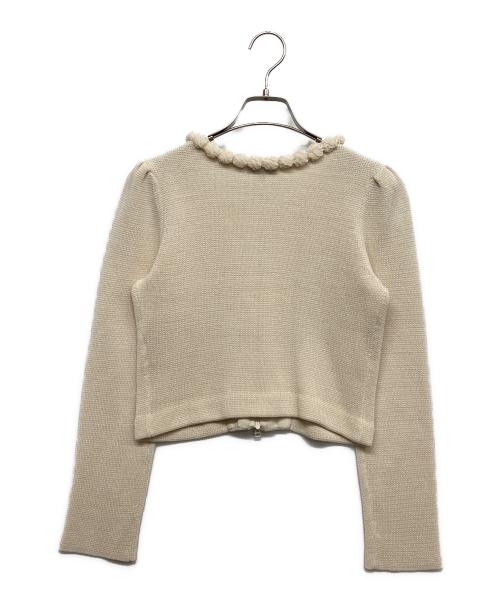 TO BE CHIC（トゥービーシック）TO BE CHIC (トゥービーシック) ニットジャケット ベージュ サイズ:2の古着・服飾アイテム