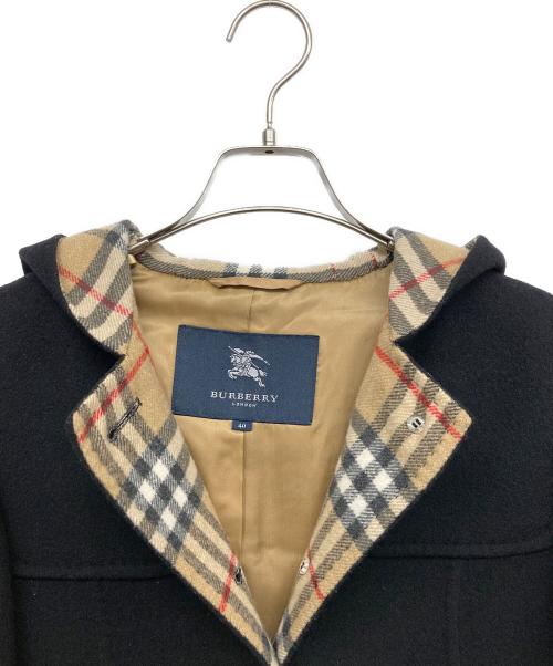 BURBERRY LONDON（バーバリーロンドン）BURBERRY LONDON (バーバリーロンドン) フーデッドコート ブラック サイズ:40の古着・服飾アイテム