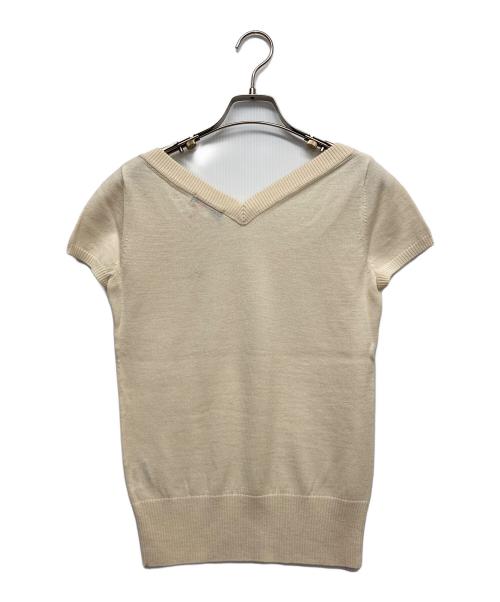 BURBERRY BLUE LABEL（バーバリー ブルー レーベル）BURBERRY BLUE LABEL (バーバリー ブルー レーベル) 半袖ニット ベージュ サイズ:38の古着・服飾アイテム