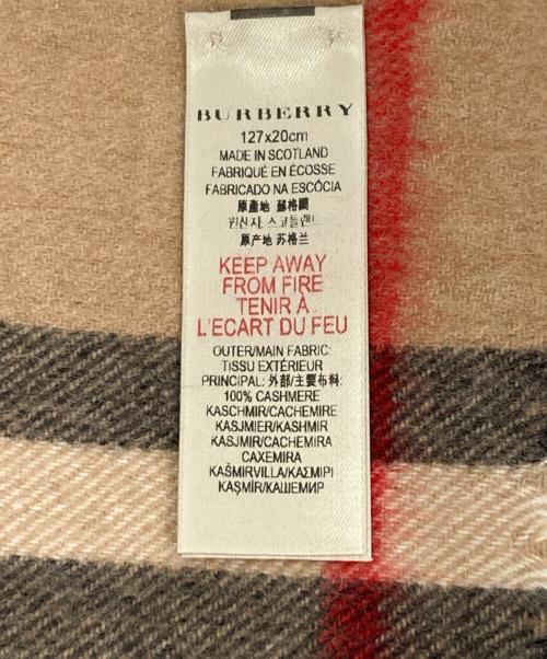 BURBERRY（バーバリー）BURBERRY (バーバリー) カシミヤマフラー ブラウン サイズ:127×20cmの古着・服飾アイテム