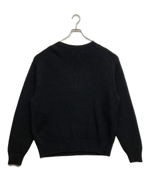 hotel palace（ホテルプレイス）HOTEL PALACE (ホテルプレイス) ディープVネックミドルゲージニット ブラック サイズ:Lの古着・服飾アイテム