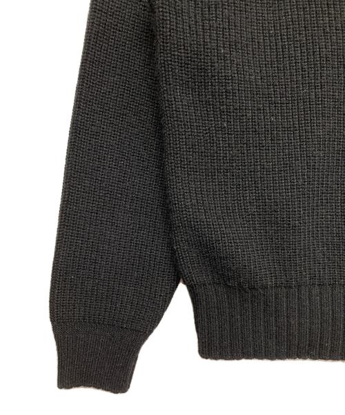 hotel palace（ホテルプレイス）HOTEL PALACE (ホテルプレイス) ディープVネックミドルゲージニット ブラック サイズ:Lの古着・服飾アイテム