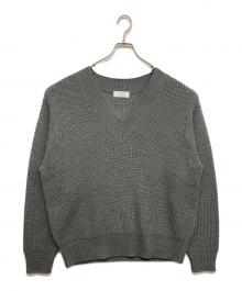 hotel palace（ホテルプレイス）の古着「ディープVネックミドルゲージニット」｜グレー
