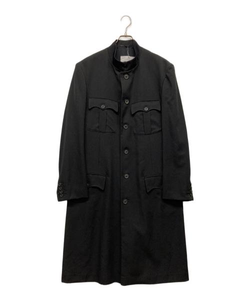 Yohji Yamamoto pour homme（ヨウジヤマモト プールオム）Yohji Yamamoto pour homme (ヨウジヤマモト プールオム) ウールギャバスタンドカラーロングジャケット ブラック サイズ:3の古着・服飾アイテム