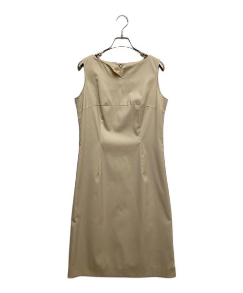 NEWYORKER（ニューヨーカー）NEWYORKER (ニューヨーカー) ノースリーブワンピース ベージュ サイズ:11ARの古着・服飾アイテム