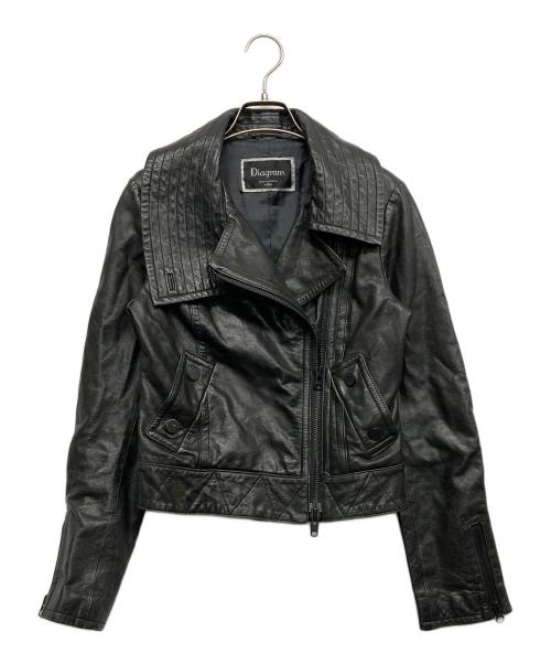 Diagram（ダイアグラム）Diagram (ダイアグラム) ラムレザーライダースジャケット ブラック サイズ:36の古着・服飾アイテム