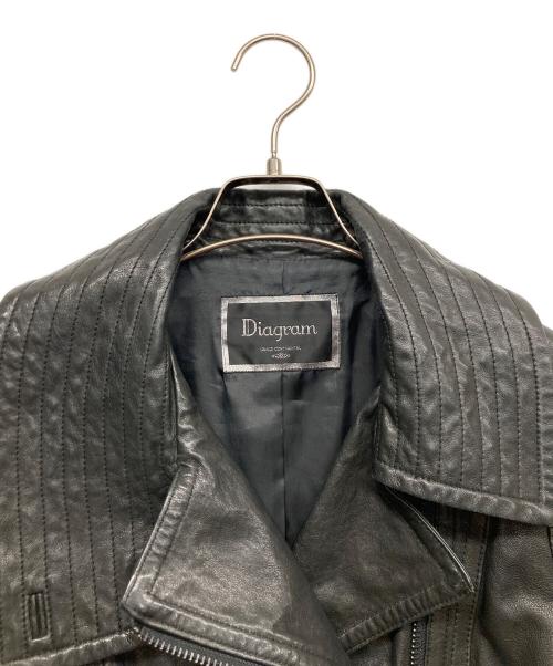 Diagram（ダイアグラム）Diagram (ダイアグラム) ラムレザーライダースジャケット ブラック サイズ:36の古着・服飾アイテム
