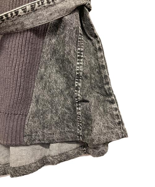 GRACE CONTINENTAL（グレースコンチネンタル）GRACE CONTINENTAL (グレースコンチネンタル) デニムフレアニットトップ ブラック サイズ:36の古着・服飾アイテム