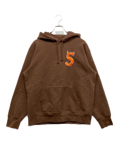 SUPREME（シュプリーム）Supreme (シュプリーム) Sロゴ フーデッド スウェットシャツ ブラウン サイズ:Mの古着・服飾アイテム