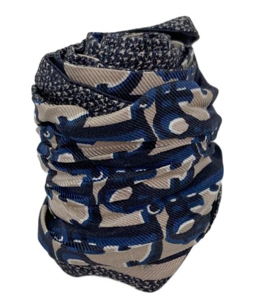 Christian Dior（クリスチャン ディオール）Christian Dior (クリスチャン ディオール) ミッツァシルクスカーフ ネイビーの古着・服飾アイテム