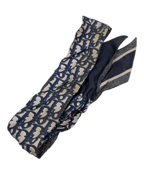 Christian Dior（クリスチャン ディオール）Christian Dior (クリスチャン ディオール) ミッツァシルクスカーフ ネイビーの古着・服飾アイテム