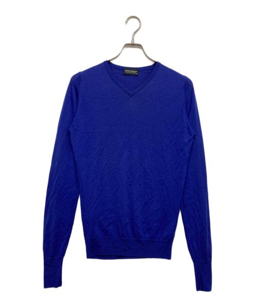 JOHN SMEDLEY（ジョンスメドレー）JOHN SMEDLEY (ジョンスメドレー) Vネックニット パープル サイズ:XSの古着・服飾アイテム