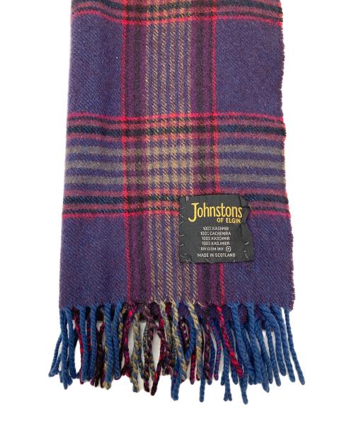JOHNSTONS（ジョンストンズ）JOHNSTONS (ジョンストンズ) カシミヤマフラー パープルの古着・服飾アイテム