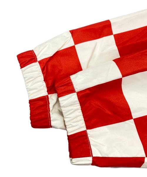 stussy（ステューシー）stussy (ステューシー) チェッカーコーチジャケット オレンジ サイズ:XLの古着・服飾アイテム