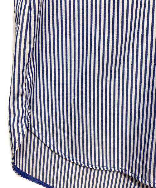 INDIVI（インディヴィ）INDIVI (インディヴィ) 5分袖 ストライプブラウス ブルー サイズ:38の古着・服飾アイテム