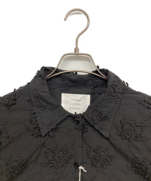 JOURNAL STANDARD relume（ジャーナルスタンダード レリューム）JOURNAL STANDARD relume (ジャーナルスタンダード レリューム) crinkle crinkle crinkle (クリンクル クリンクル クリンクル) 3Dエンブロイダリーシャツ ブラック サイズ:Fの古着・服飾アイテム