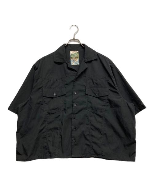 B.BALLSY（ボールジーブラザーズ）b.ballsy (ボールジーブラザーズ) オープンカラーシャツ ブラック サイズ:Lの古着・服飾アイテム