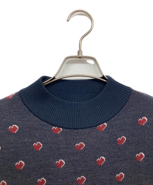 BLUE LABEL CRESTBRIDGE（ブルーレーベルクレストブリッジ）BLUE LABEL CRESTBRIDGE (ブルーレーベルクレストブリッジ) ハートジャカードニット ネイビー サイズ:38の古着・服飾アイテム