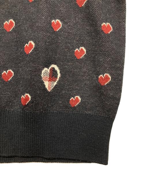 BLUE LABEL CRESTBRIDGE（ブルーレーベルクレストブリッジ）BLUE LABEL CRESTBRIDGE (ブルーレーベルクレストブリッジ) ハートジャカードニット ネイビー サイズ:38の古着・服飾アイテム