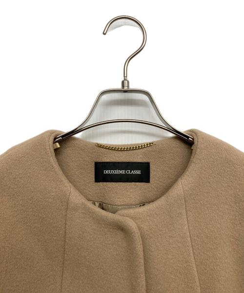 DEUXIEME CLASSE（ドゥーズィエム クラス）Deuxieme Classe (ドゥーズィエム クラス) カシミヤ混ノーカラーコート ベージュ サイズ:36の古着・服飾アイテム