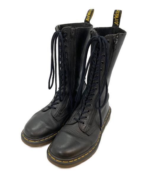 Dr.Martens（ドクターマーチン）Dr.Martens (ドクターマーチン) 14ホールロングブーツ ブラック サイズ:24の古着・服飾アイテム