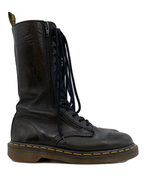 Dr.Martens（ドクターマーチン）Dr.Martens (ドクターマーチン) 14ホールロングブーツ ブラック サイズ:24の古着・服飾アイテム